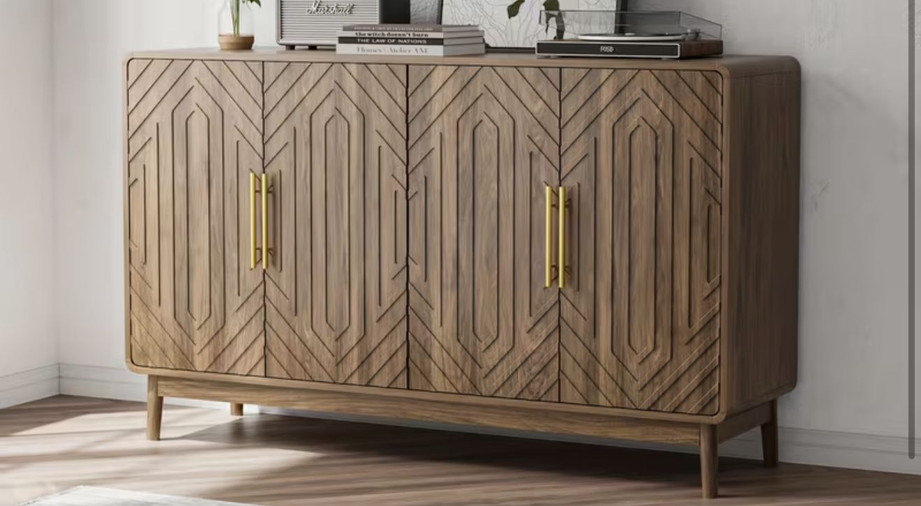 Modern walnut sideboard- new