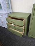 Oak moss green small dresser non symmetrical