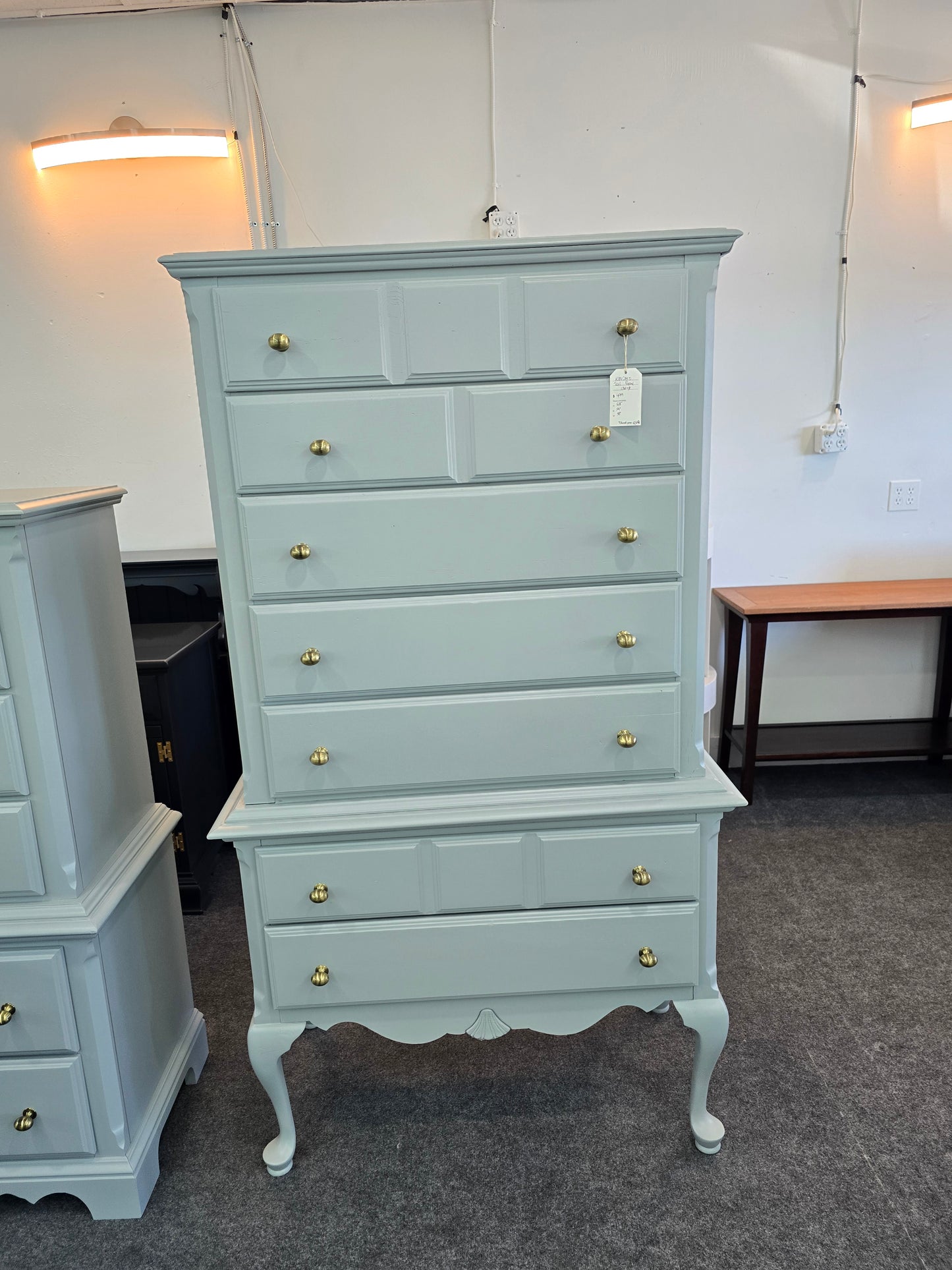 Kincaid solid wood tall gray chest