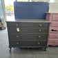 Solid wood 4 drawers graphite colored dresser