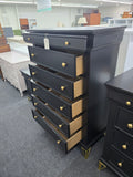 Black 6 drawers chest