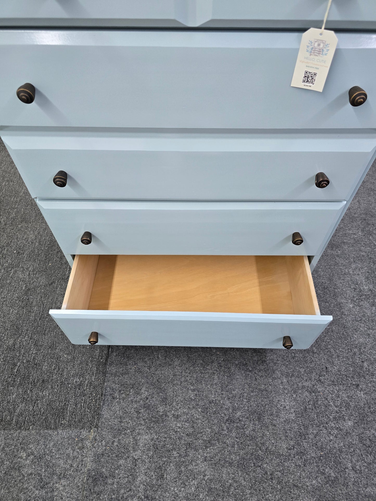 Vaughan Bassett lacquered blue chest