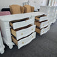 Gorgeous white Distressed lacquered pair of nightstands