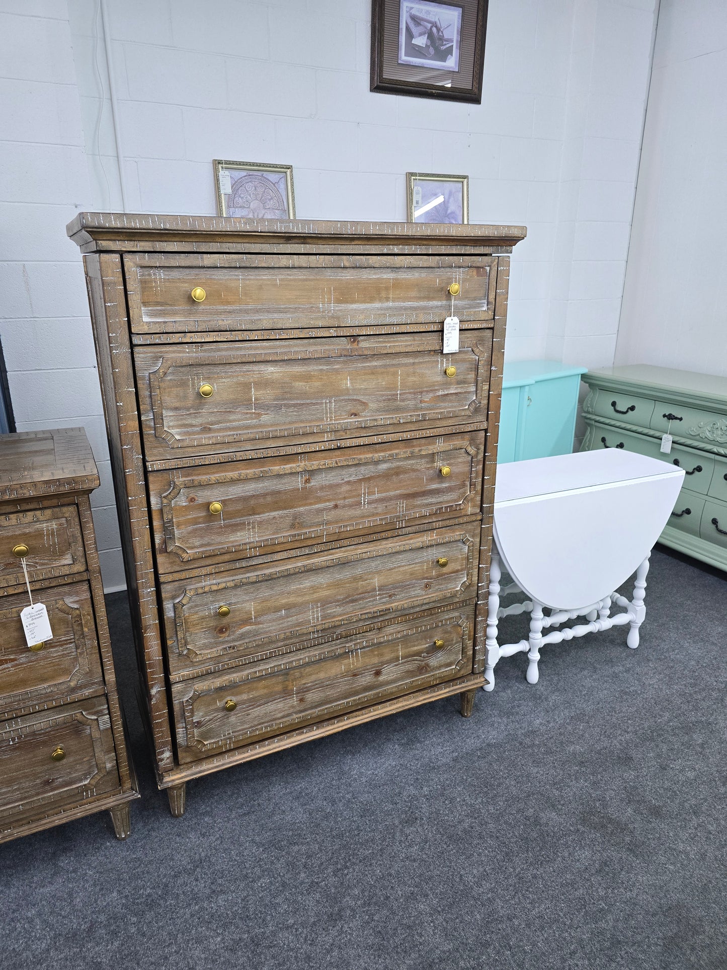 Rustic wood washed chest