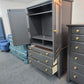 Graphite tall armoire