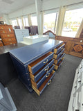 All solid wood navy Distressed dresser