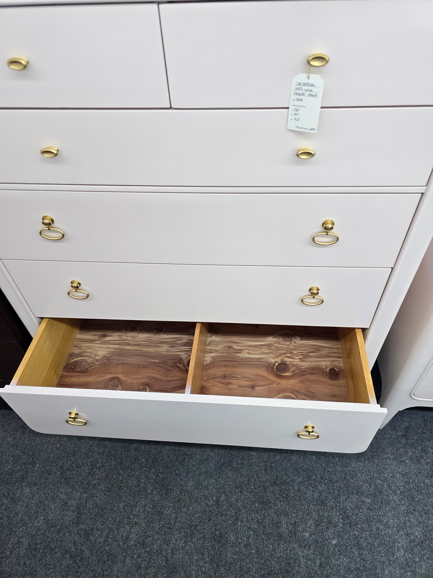 Universal soft pink lacquered chest