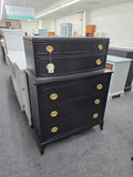 Solid wood antique black chest