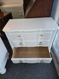 Super cute carved 3 drawers white dresser