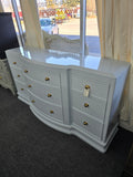 Light blue lacquer 9 drawers dresser