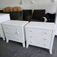 Super cute white lacquered pair of nightstands
