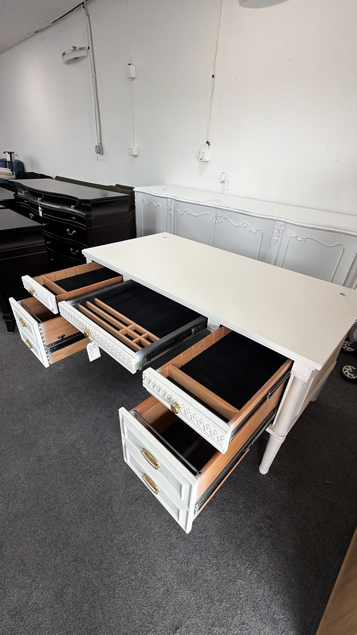 Cute white executive desk