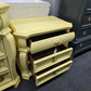 Cute carved soft yellow nightstand