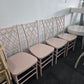 4 bamboo pink lacquered chairs