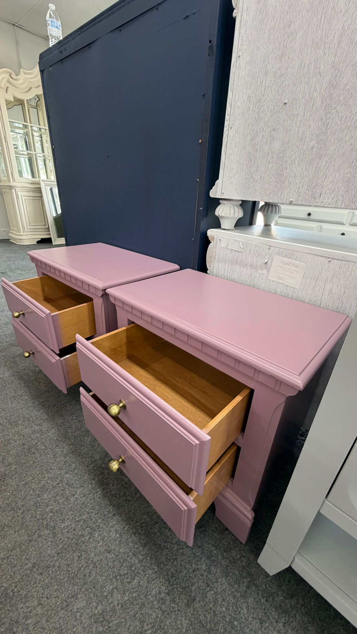 Purple cute pair of nightstands