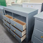 6 drawers blue gray dresser stand