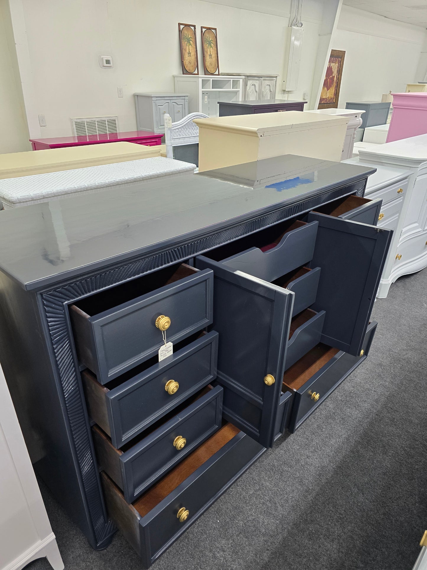 Cindy Crawford dark blue Lacquered dresser