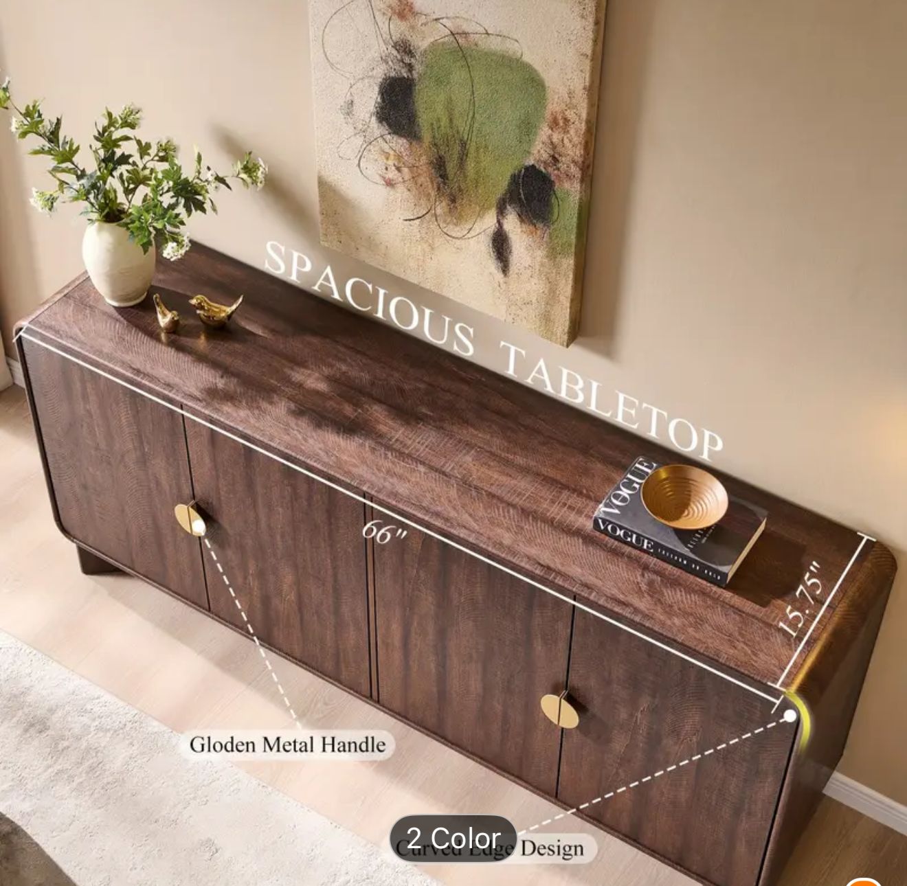 70" fluted tv stand- white - new