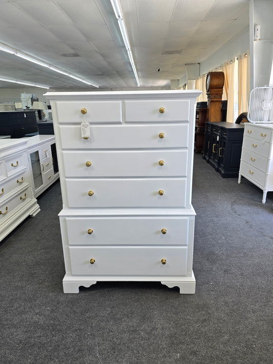 Knobs Creek solod wood white tall chest