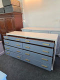 White / blue Lacquered dresser