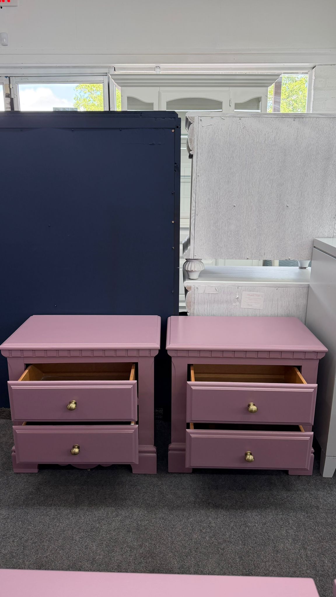 Purple cute pair of nightstands