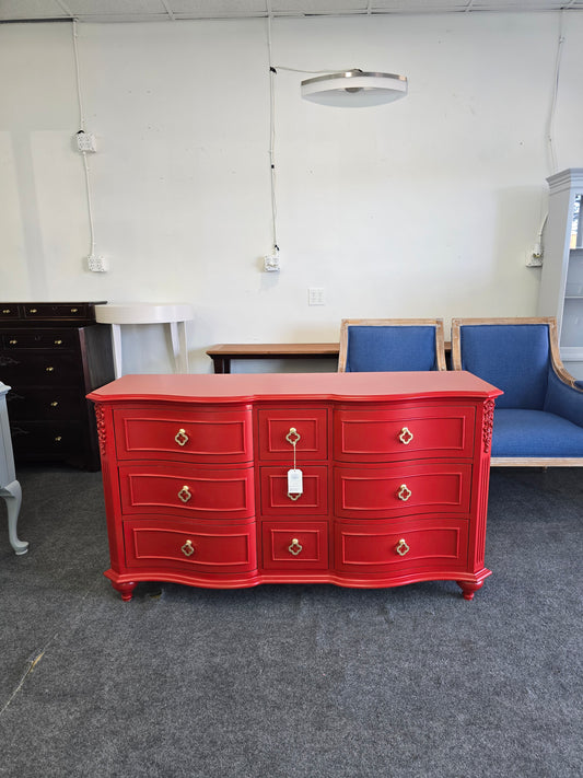 Gorgeous 9 drawers red dresser