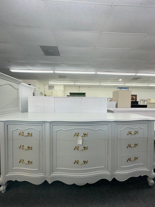 French provincial solid wood gray dresser