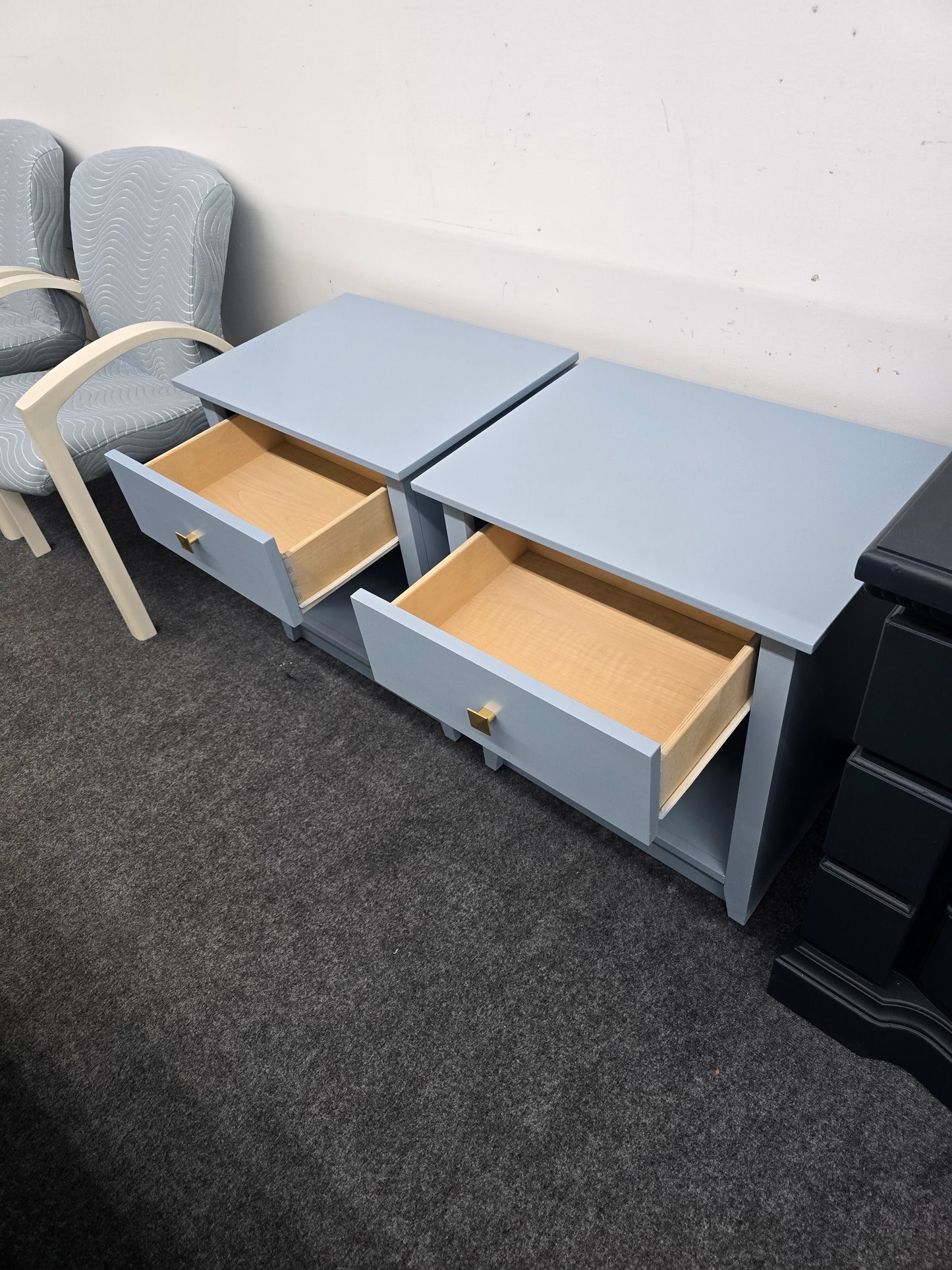 BRAMAN blue set of 2 nightstands