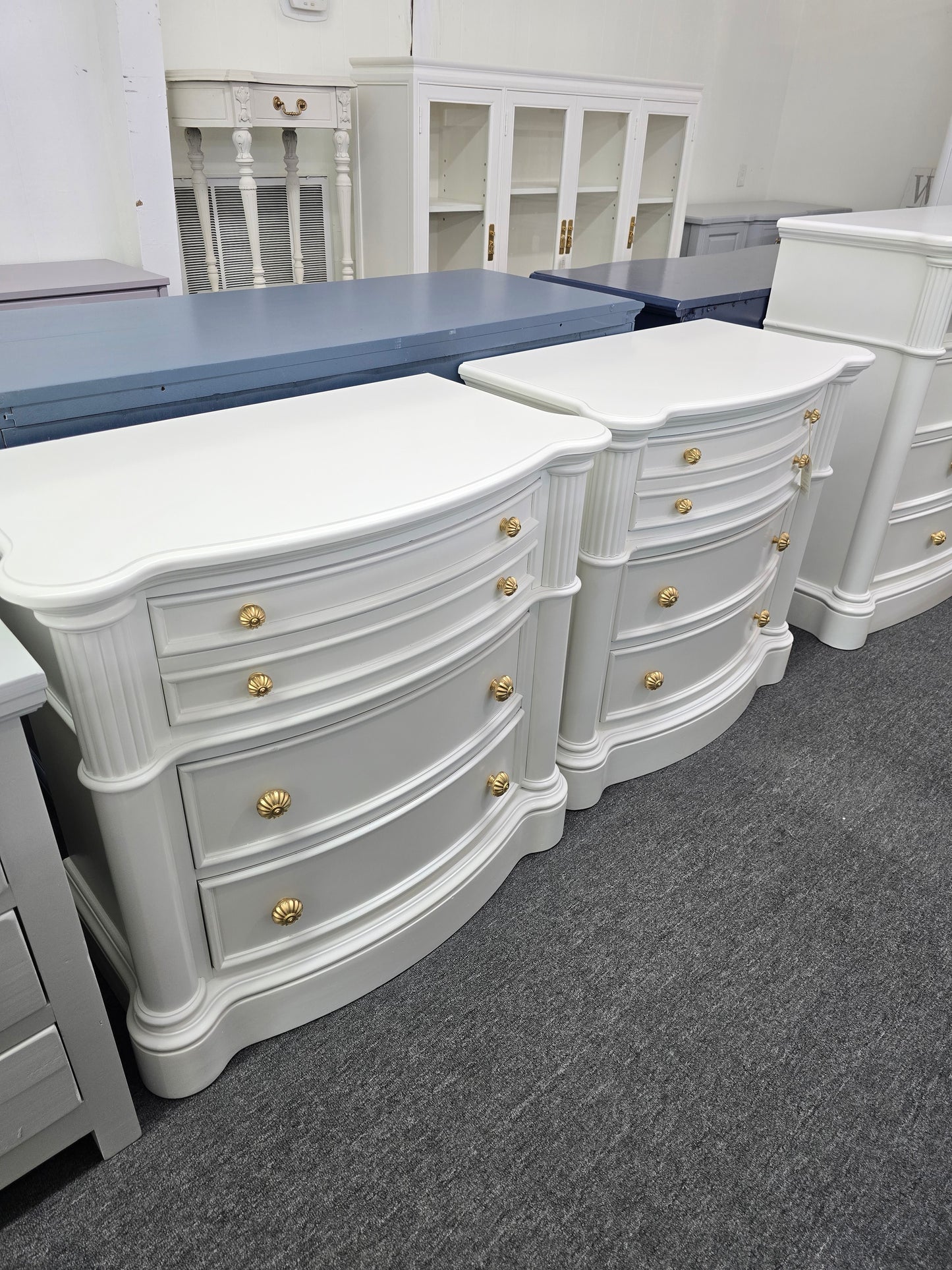 Beautiful pair of off white big nightstands