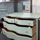 Antique green curved 4 drawers dresser