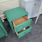 Green wicker nightstand