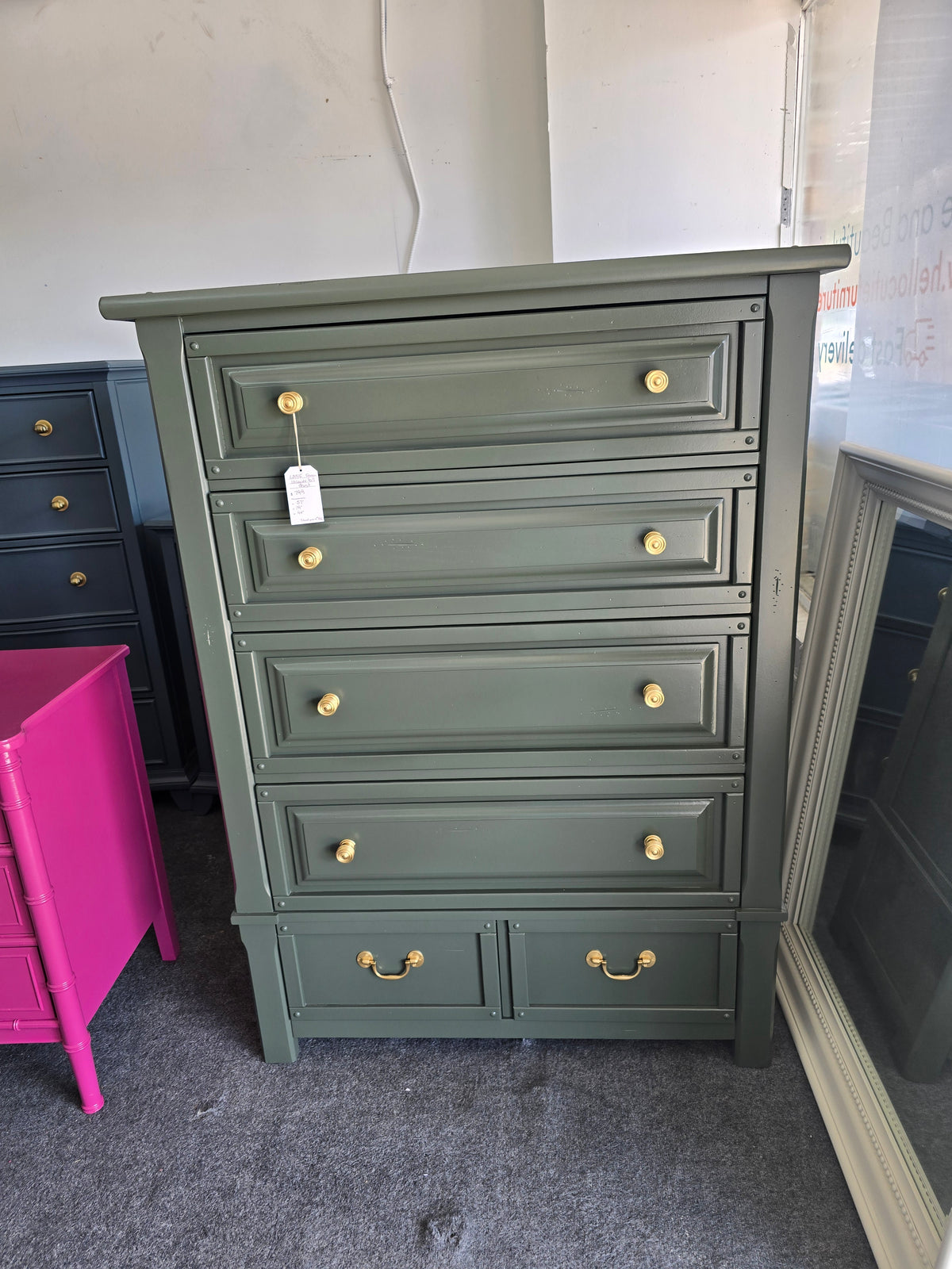 Green lacquered LANE chest