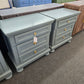 Green lacquered pair of nightstands