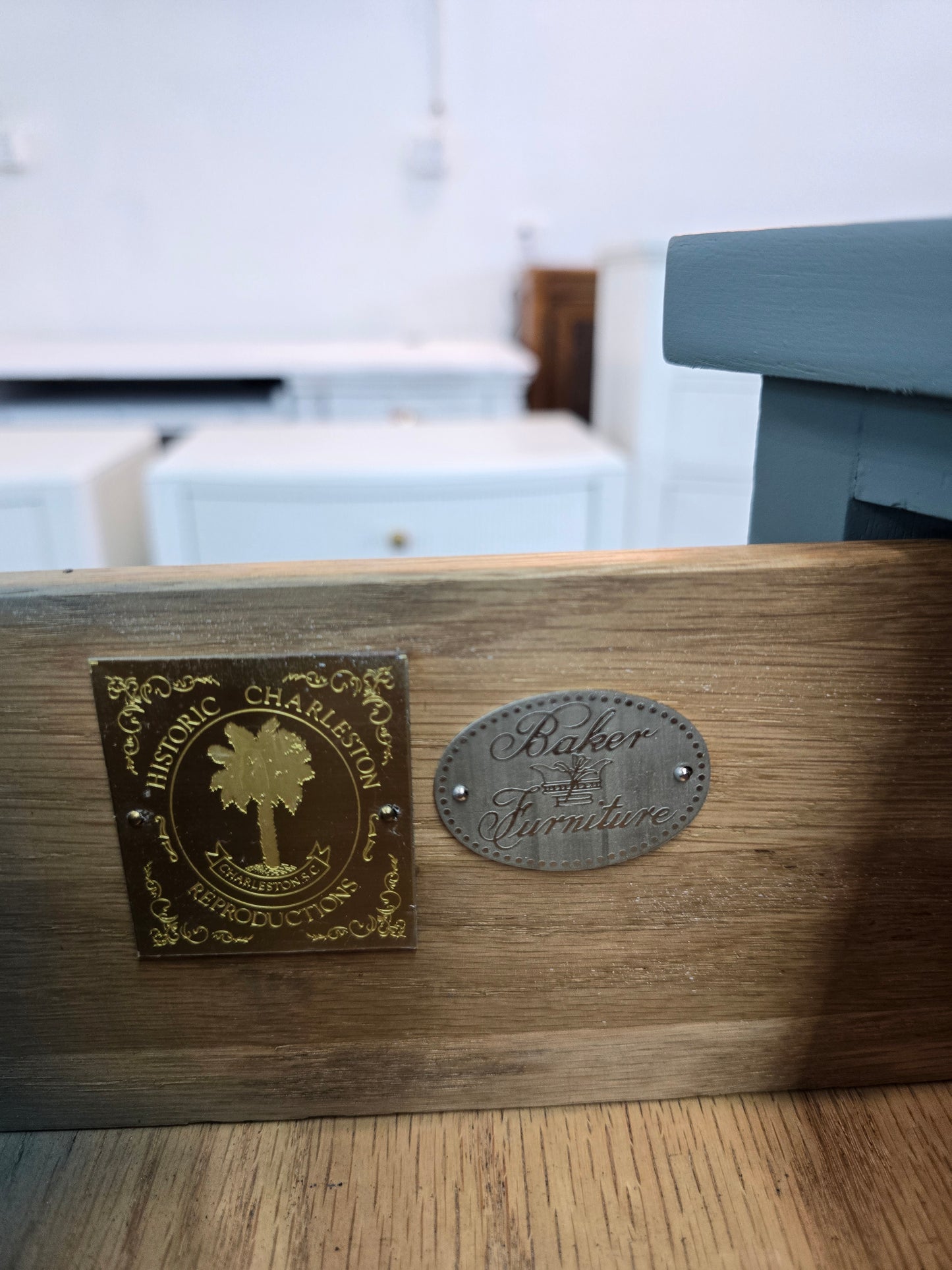 Baker furniture teal dresser