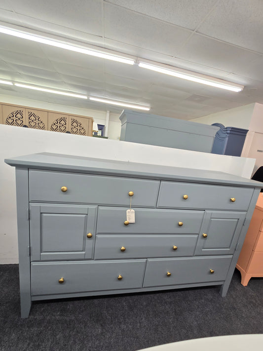 6 drawers 2 doors teal dresser