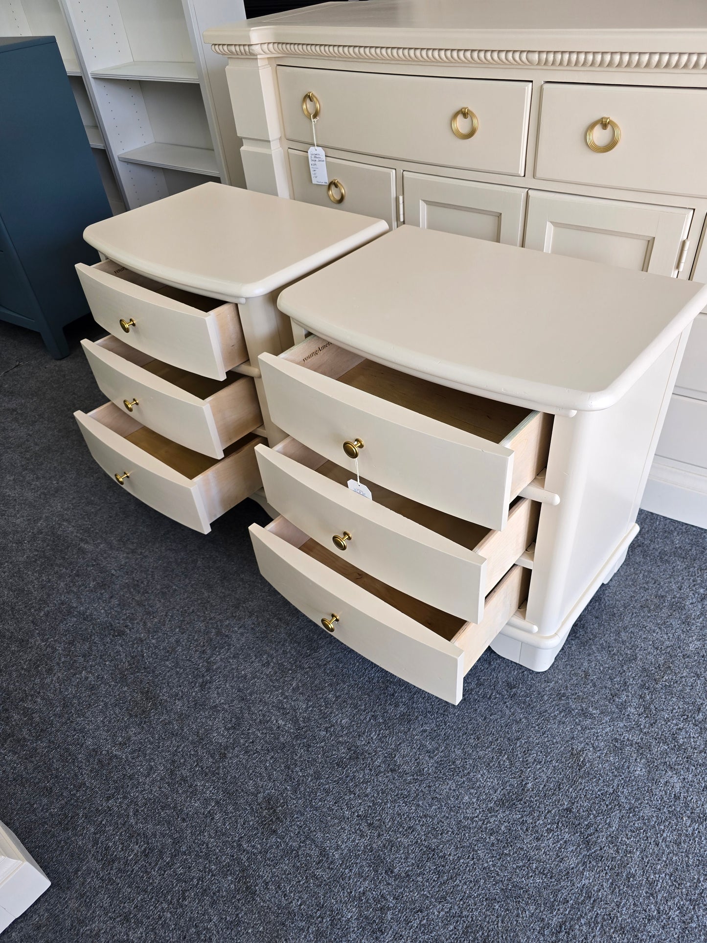Young America beige  pair of nightstands