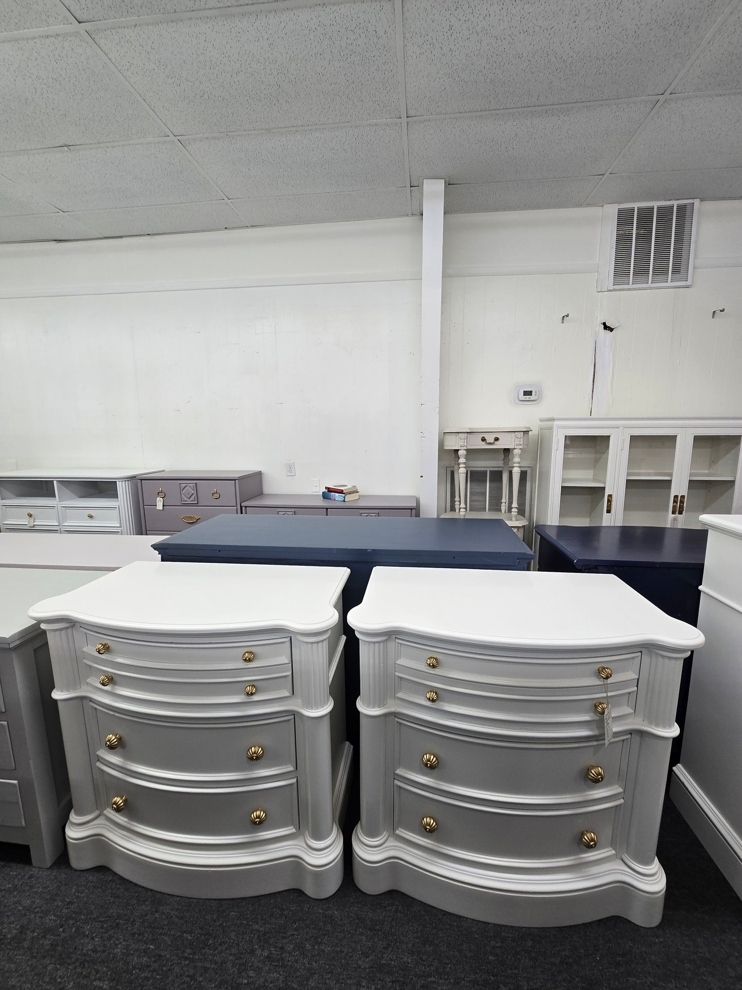 Beautiful pair of off white big nightstands
