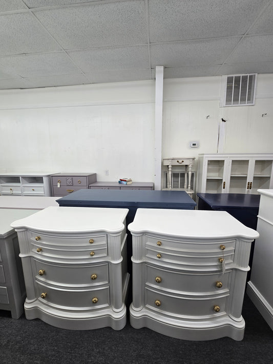Beautiful pair of off white big nightstands