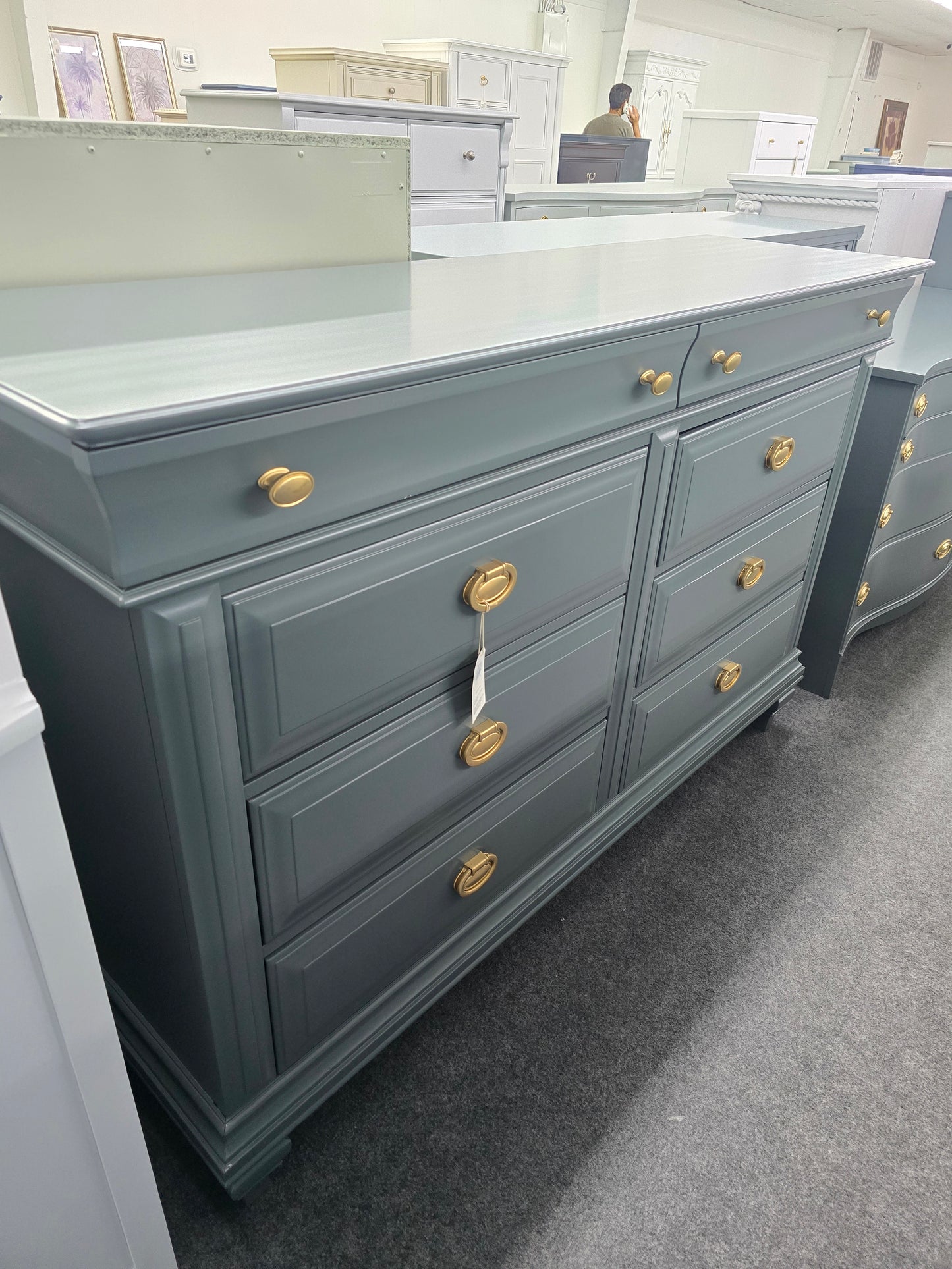 Pulaski dark green dresser