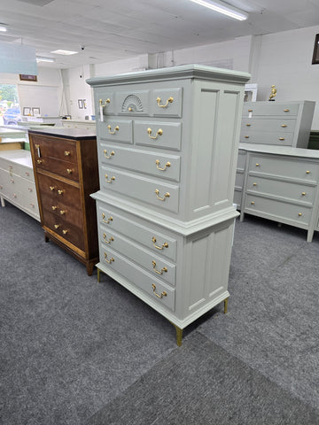 Broyhill tall gray chest