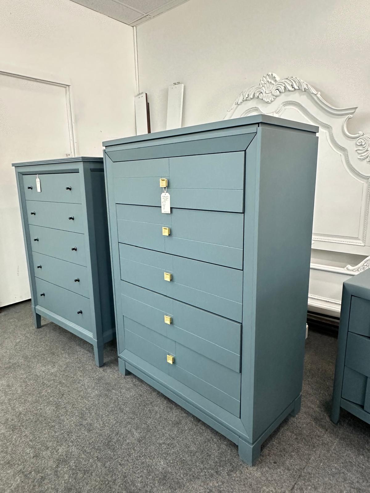 7 drawers blue gray chest