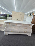 Rattan white dresser