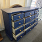 12 drawers navy blue dresser