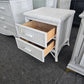 White lacquered bamboo & rattan nightstand