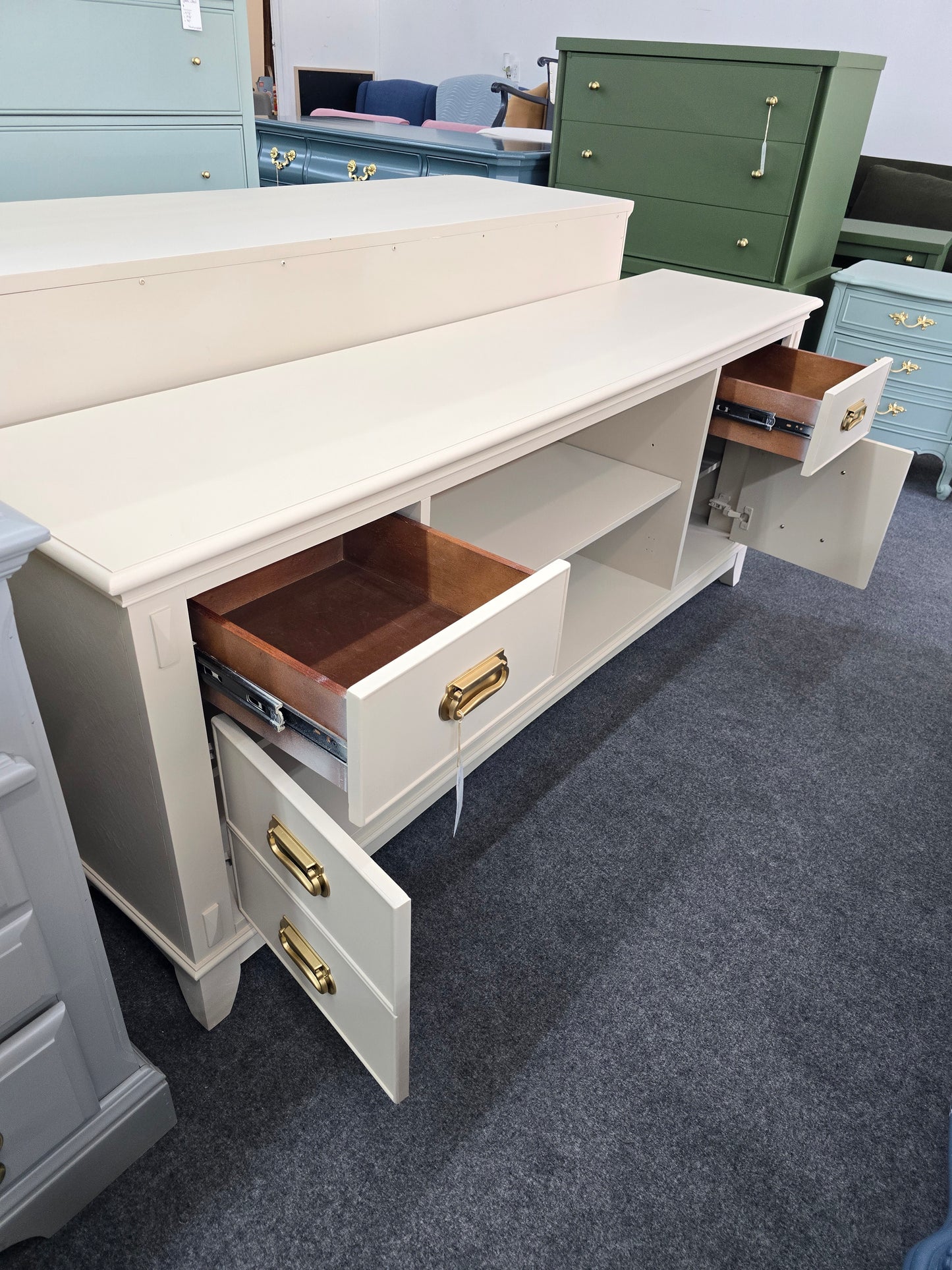 Beige tv stand