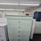 Solid wood SUMTER minty green lacquered chest