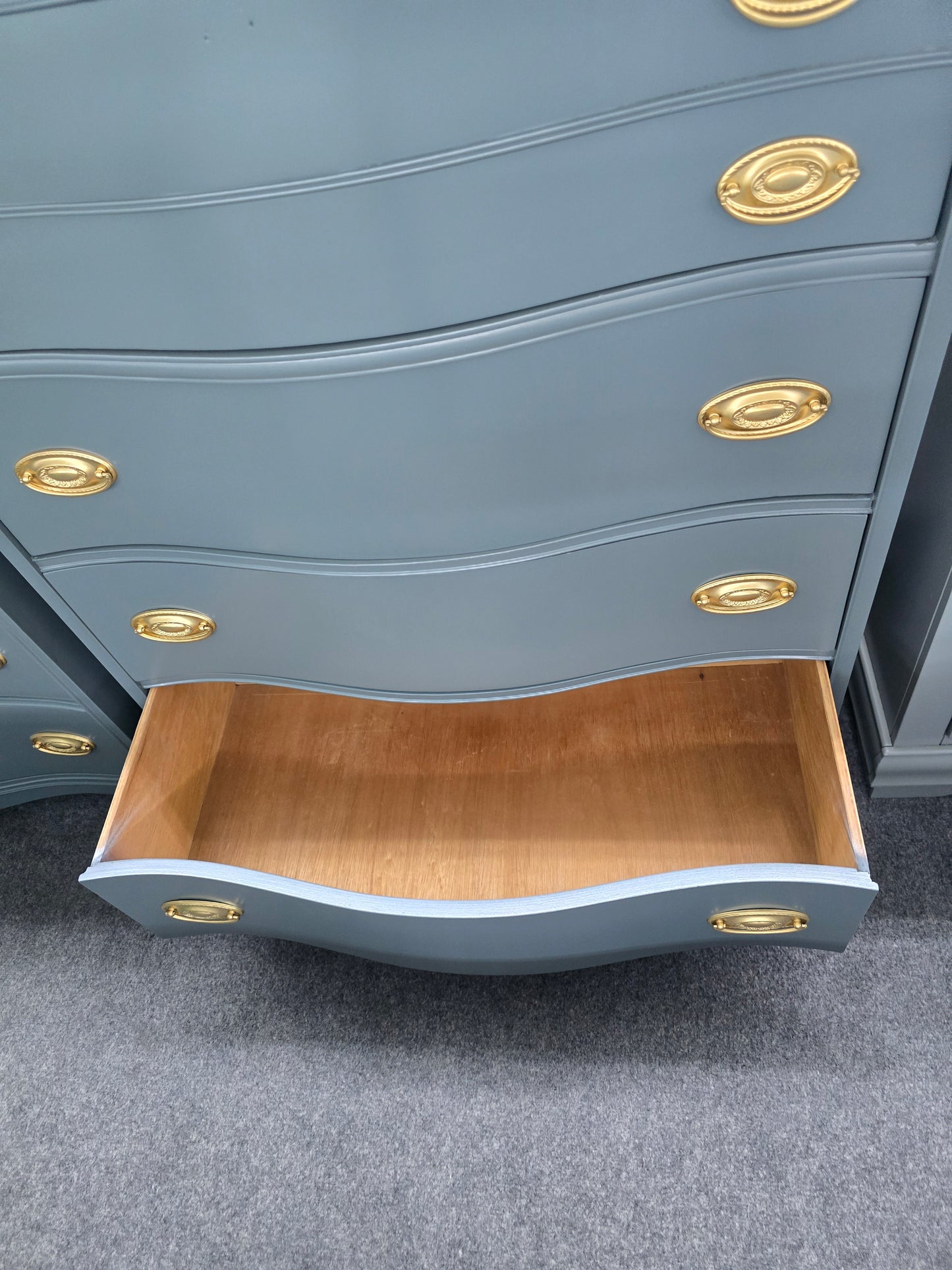 Bassett dark green lacquered chest