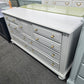 Beautiful gray dresser 6 drawers 1 door rattan drawers