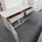 Solid wood pair of gray end tables