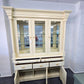 Bassett pale yellow lacquered china cabinet